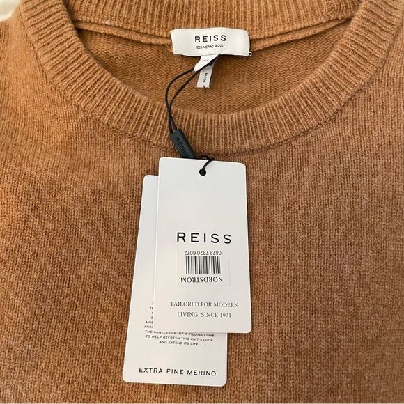 Reiss Parks 100% Extra Fine Merino Wool Crew Neck Sweater Jumper - Picture 7 of 9